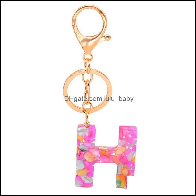 acrylic 26 letters keychain for women az capital keyring resin alphabet pendant keyfobs charm jewelry accessories p308fa