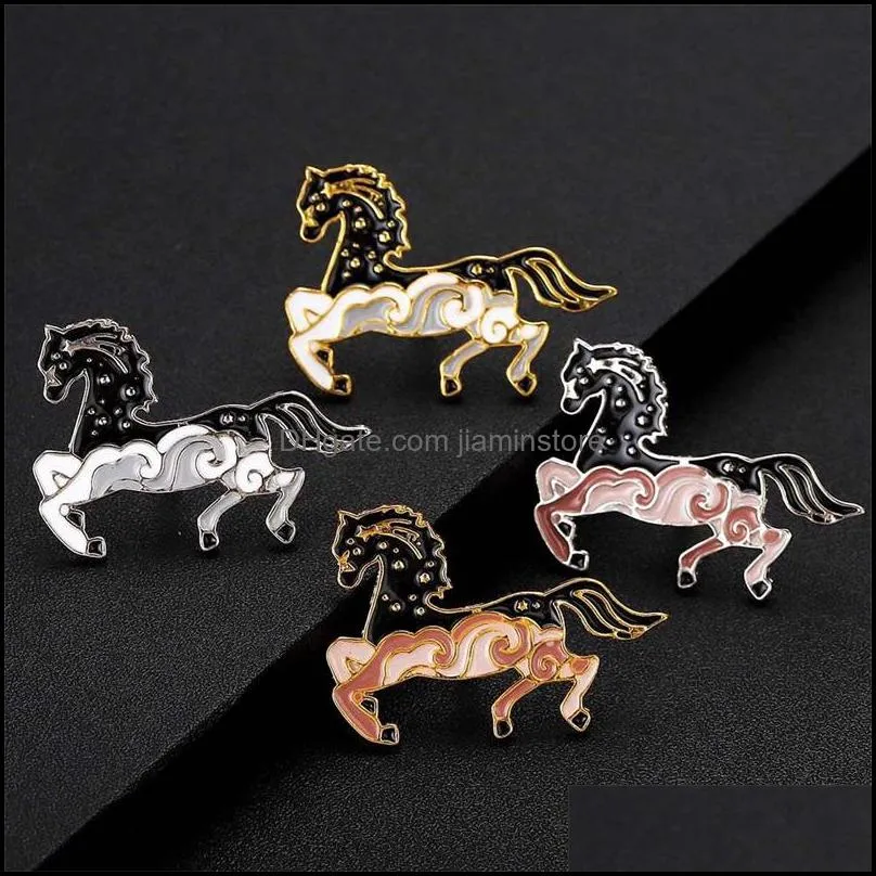 animal horse gutta percha colored brooch pin jewelry yiwu jewelry 72c3