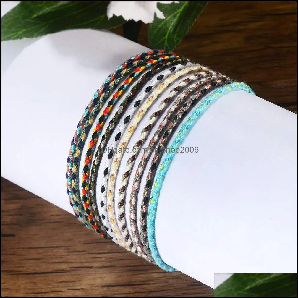 friendship braided link bracelet for women colorful handmade string wrap bracelets wrist anklet cord adjustable birthday gifts