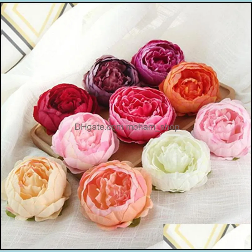 10cm artificial flowers for wedding decorations silk peony flower heads party decoration flower wall wedding backdrop white peony