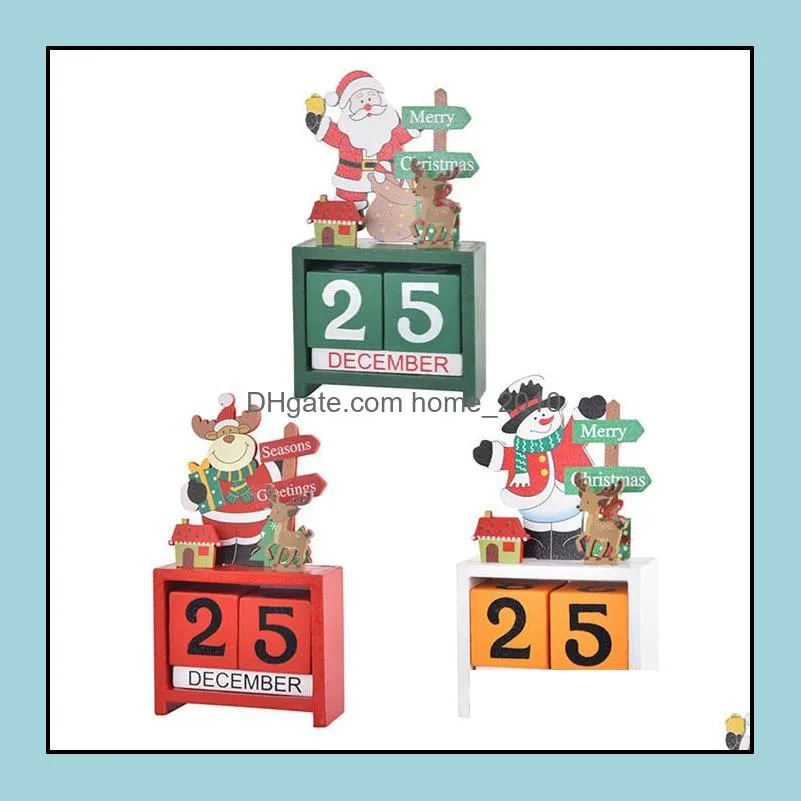 3d christmas wood calendars cute santa milu deer snowman printed calendar children gifts party gift xtmas decorations yhm33zwl