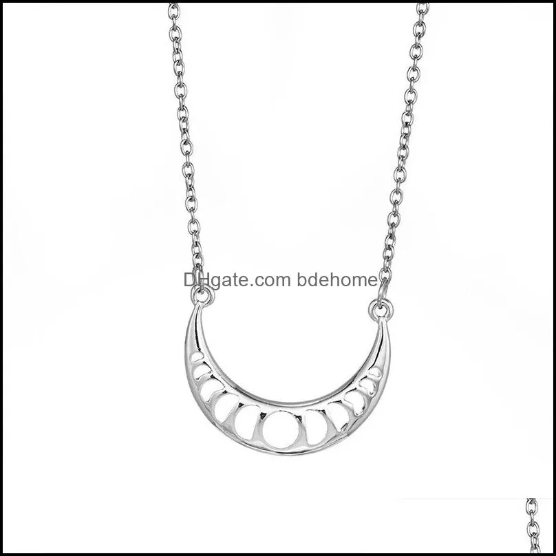 moon necklace lunar eclipse clavicle jewelry chain collar collier gift chokere necklaces bdehome