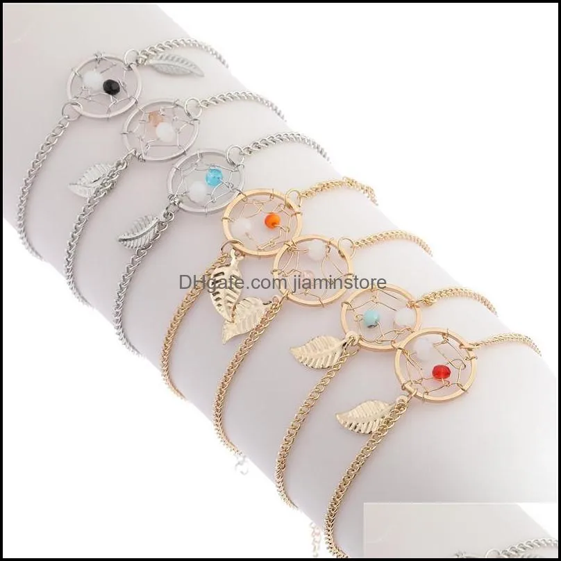 dream catcher bracelet fashion womens leaf adjustable european and american bracelets wholesale 3669 q2