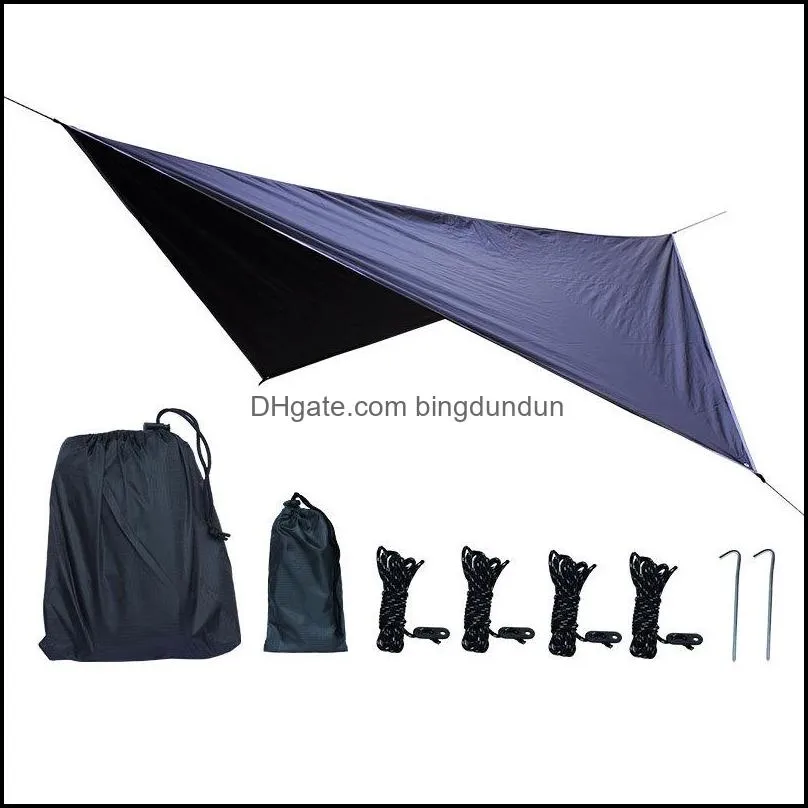 outdoor sun shelter camping hammock flying tent portable lightweight nylon hammocks with uv tarp shelter vt0163