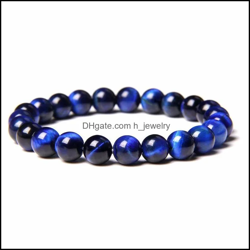 high quality natural stone lapis tiger eye beaded bracelets strands for women men fashion energy bracelet elastical jewelry gift