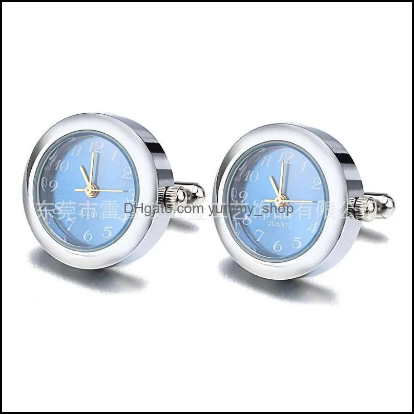 battery digital watch cufflinks for men real clock cufflinks watch cuff links for mens jewelry relojes gemelos