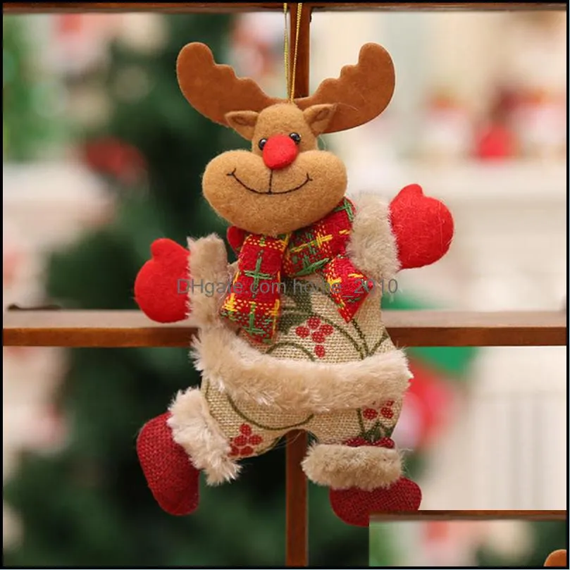 christmas doll hangs ornaments diy xmas gift santa claus snowman tree pendant dolls hang decorations for home noel natal wll547