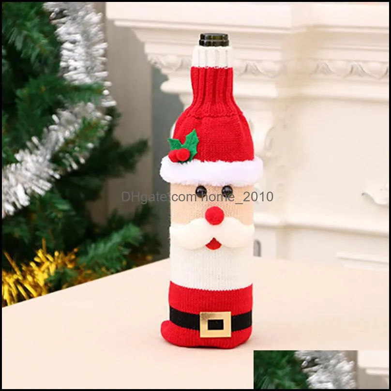 christmas decorations santa claus gift bags wine bottle cover xmas dinner party table snowman bag decoration wy1391