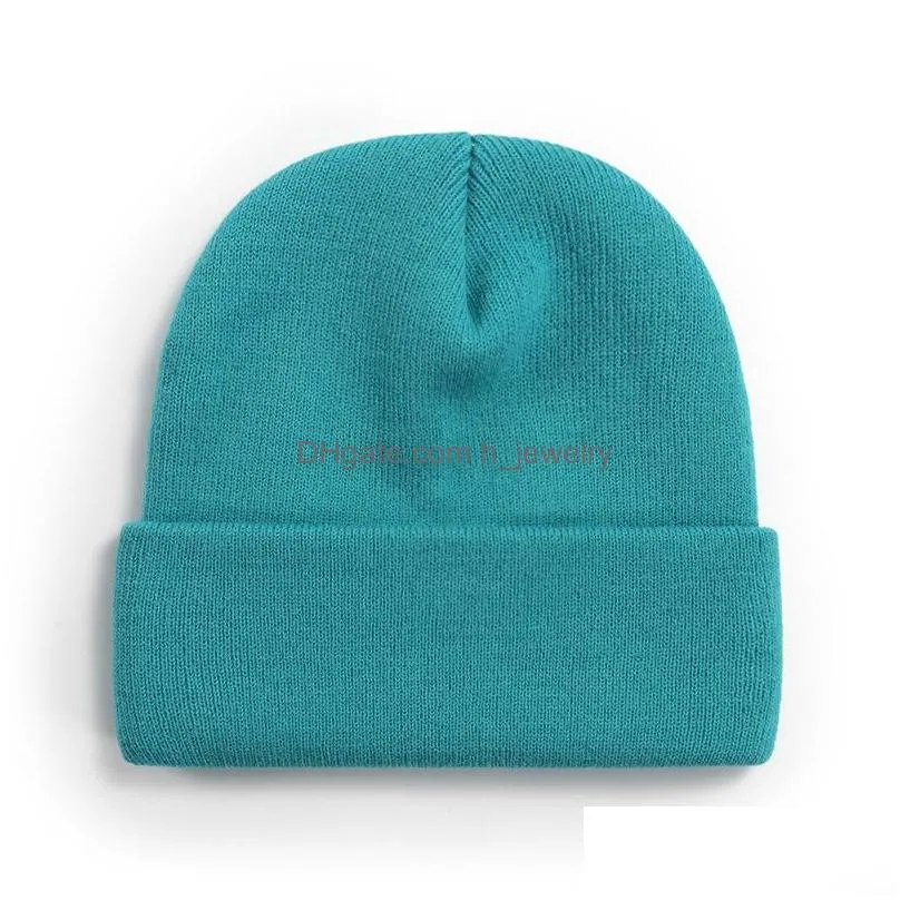 autumn winter mens womens knitted hat solid color beanies skull caps warm hats