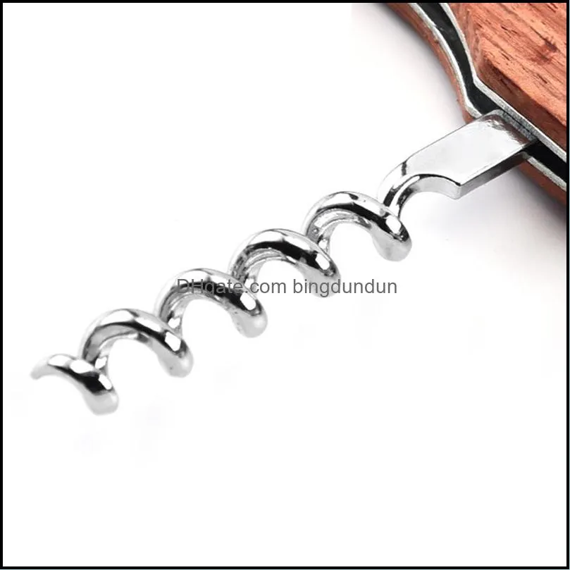 stainless steel wine corkscrew portable wooden beer bottle opener multifunctional wine knife bar kitchen tool paf13097