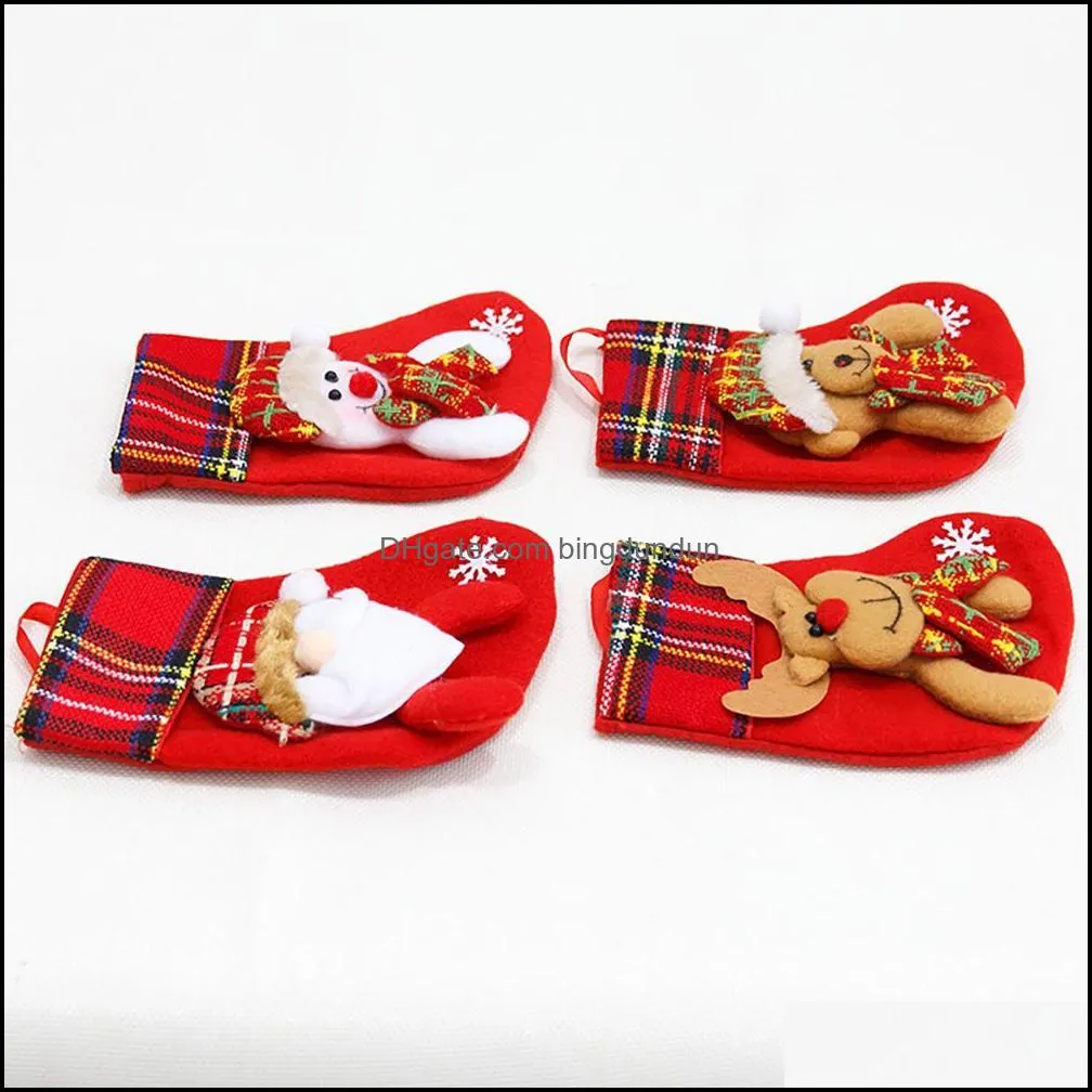 christmas stockings red santa sock bag christmasgift candybag christmastree decoration home natal navida socks paf11634