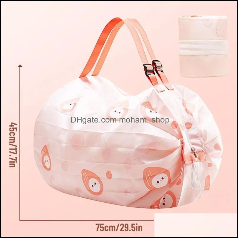 storage bags reusable grocery bag washable foldable shopping large capacity tote handbag for camping travelling picnic 40ja