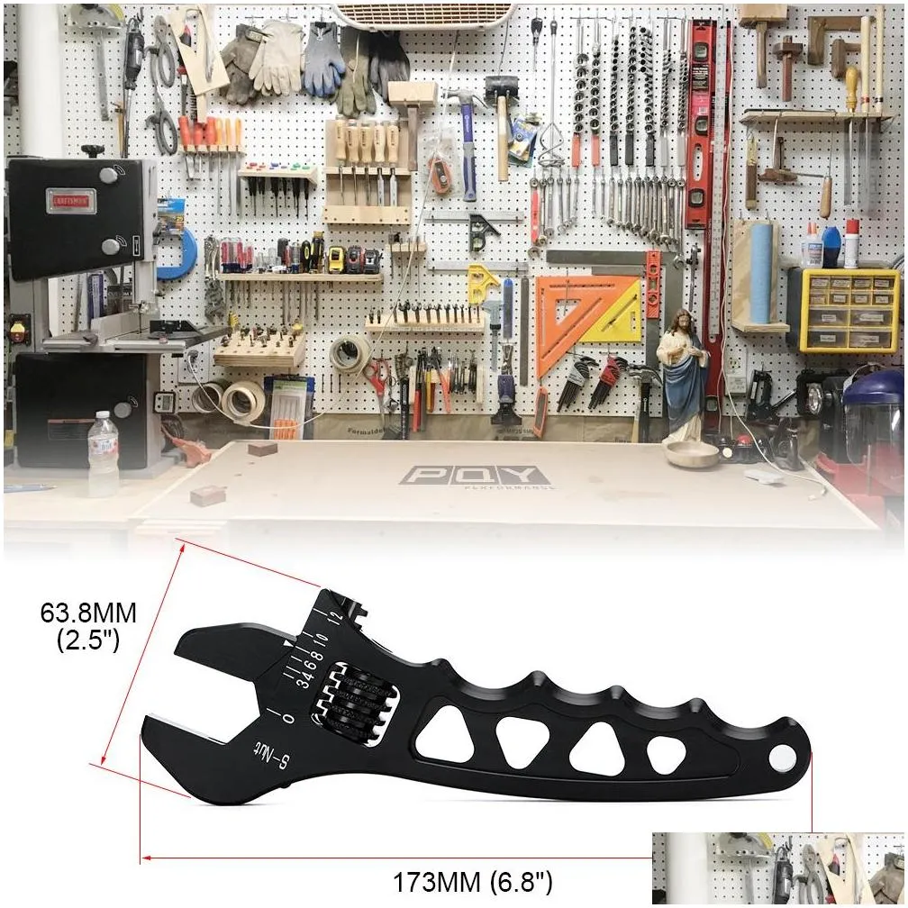  adjustable an 3 4 6 8 10 12 aluminum wrench hose fitting tool aluminum spanner an3an12 slw0601