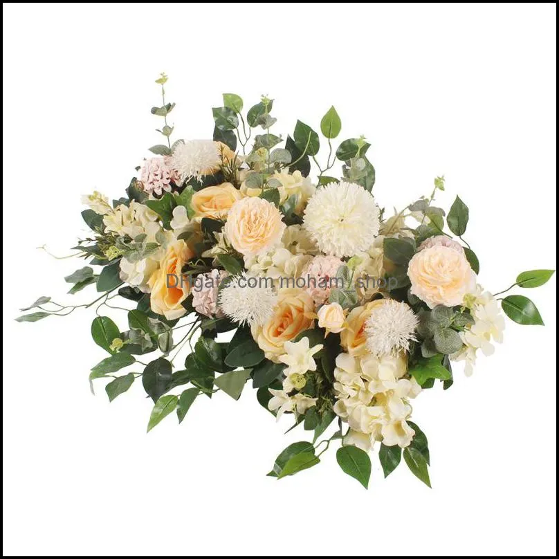 50cm diy flower row wedding decor flowers rose peony hydrangea plant mix flower arch artificial flower row decorative flowers