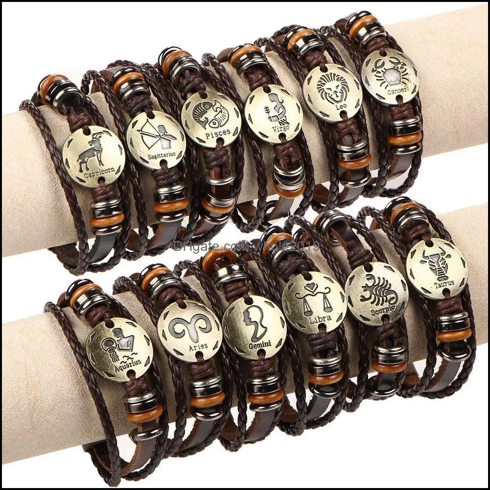 charms bracelets for men women punk bangles gold  head wristband adjustable cuff leather bracelet