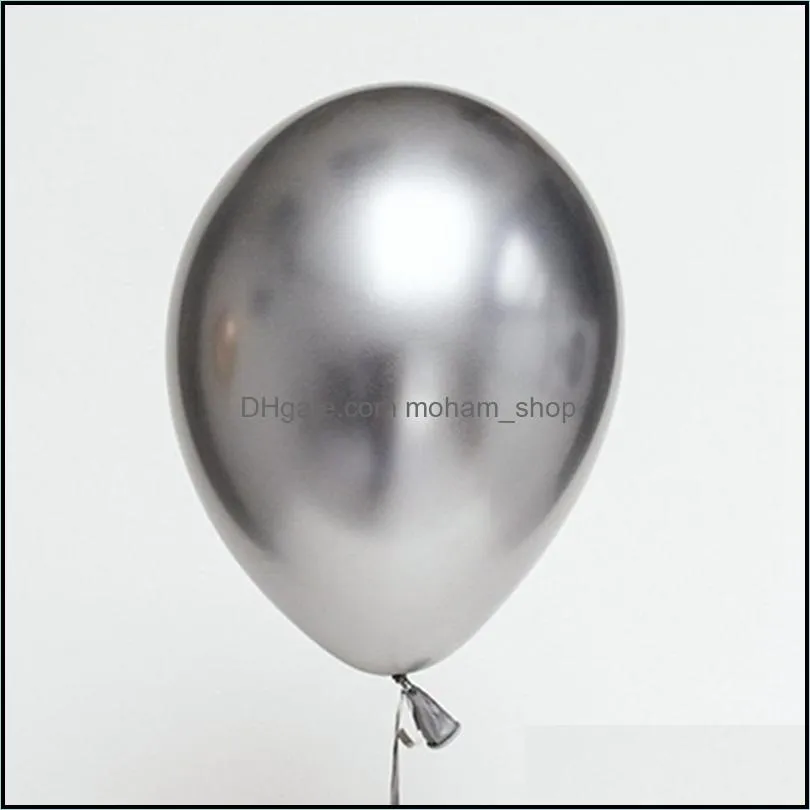 12 inch glossy metal pearl latex balloons thick chrome metallic colors inflatable air balls birthday party decoration decor