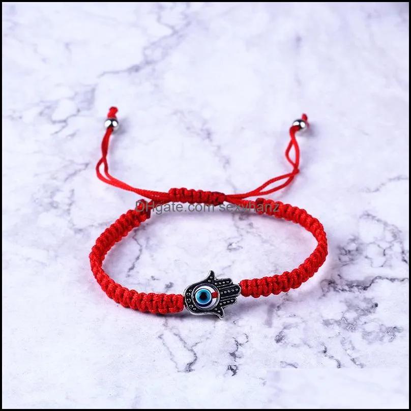 handwoven bracelet lucky bracelet kabbalah red string thread hamsa bracelets blue turkish evil eye charm jewelry fatima friendship