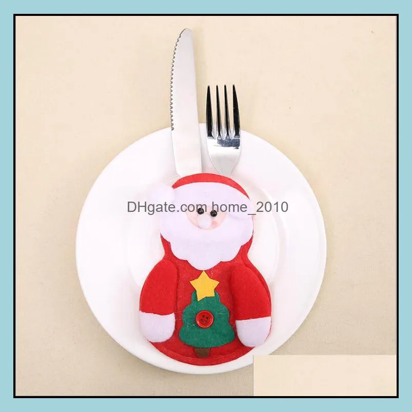 christmas tableware set cartoon image cutlery set santa reindeer style cutlery home and restaurant christmas table decoration lxl356a