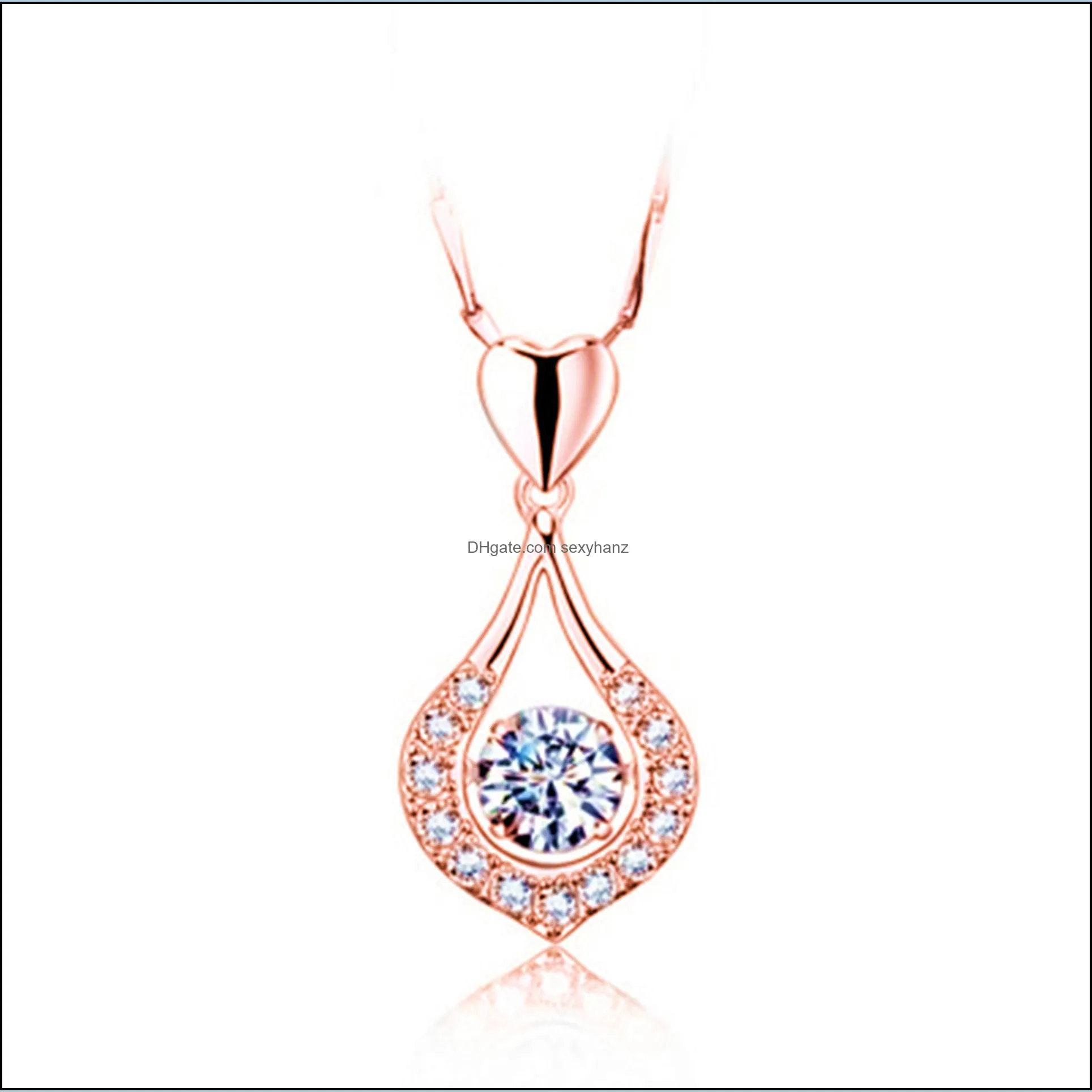 fashion and exquisite heartshaped zircon heartshaped pendant tenderness like water dropletshaped heartshaped buckle pendant