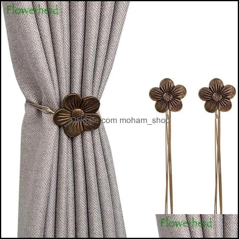 other home decor resin curtain holdbacks handcarved flower magnetic hooks strap creative all perforated buckle