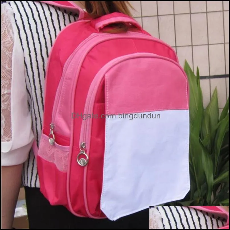 diy thermal transfer backpack kids sublimation blank shoulders bags colorful christmas students juniors school bag totes gifts jja148