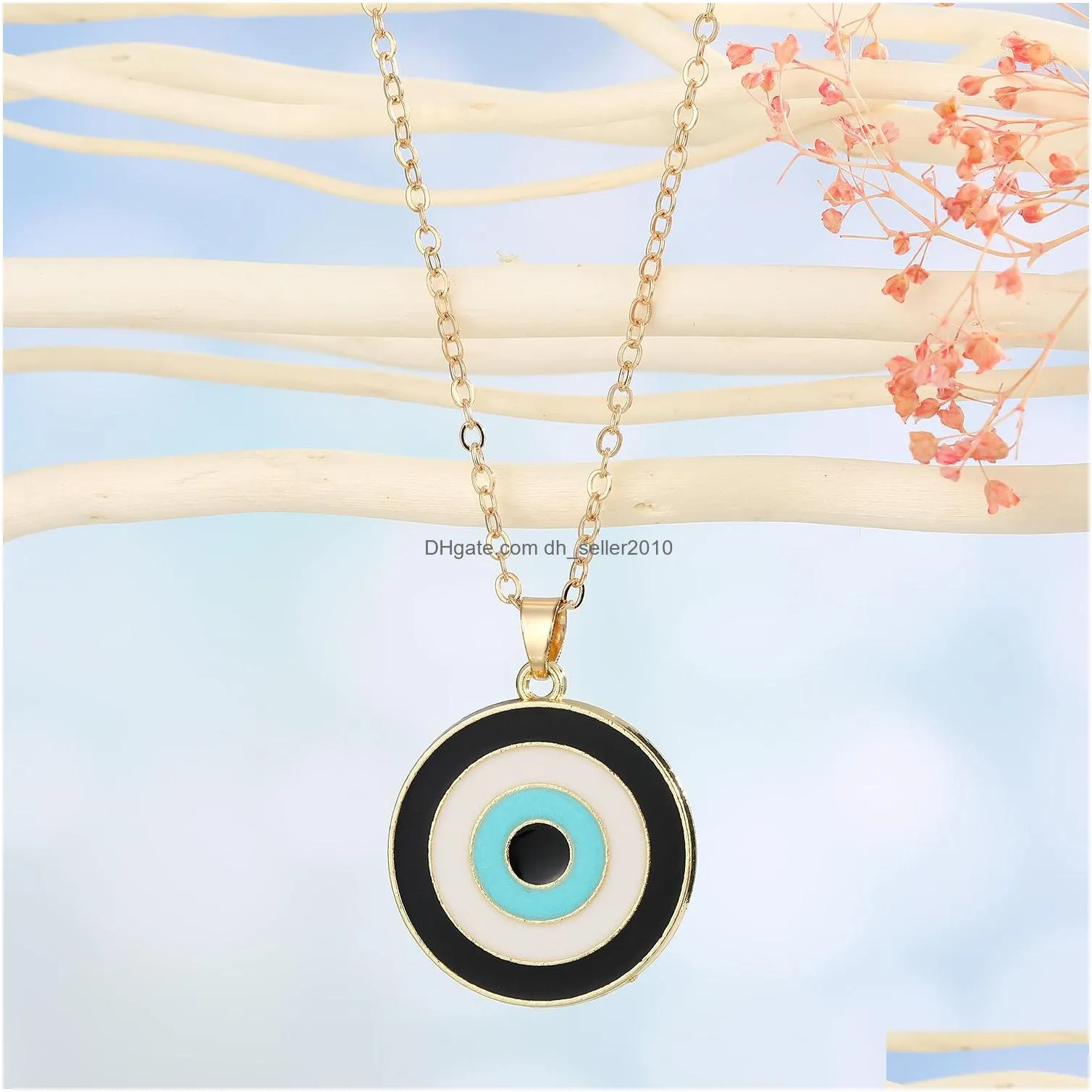 fashion jewelry irregular geometric evil eye pendant necklace blueeye choker necklaces