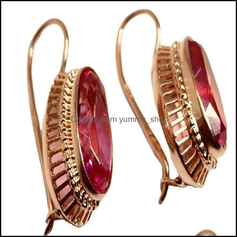 fashion ladies screw back earrings luxury engagement wedding romantic jewelry hollow red crystal ear clips 20220301 t2