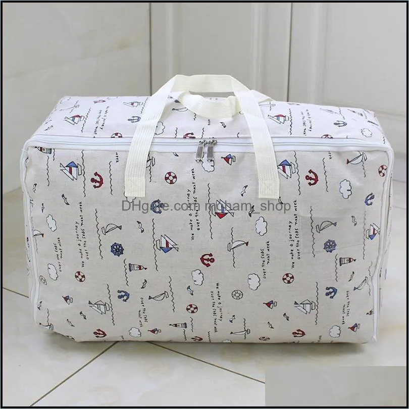 storage bags portable wardrobe clothes bag breathable with handle antidust pack blanket quilt organizer home printed organizerstorage