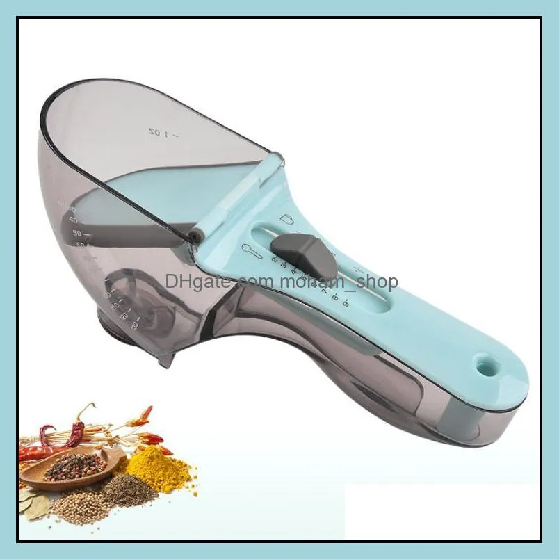 measuring tools adjustable measuring scoop plastic scale gauge baking supplies portable metering spoon kitchen accessories sn4579