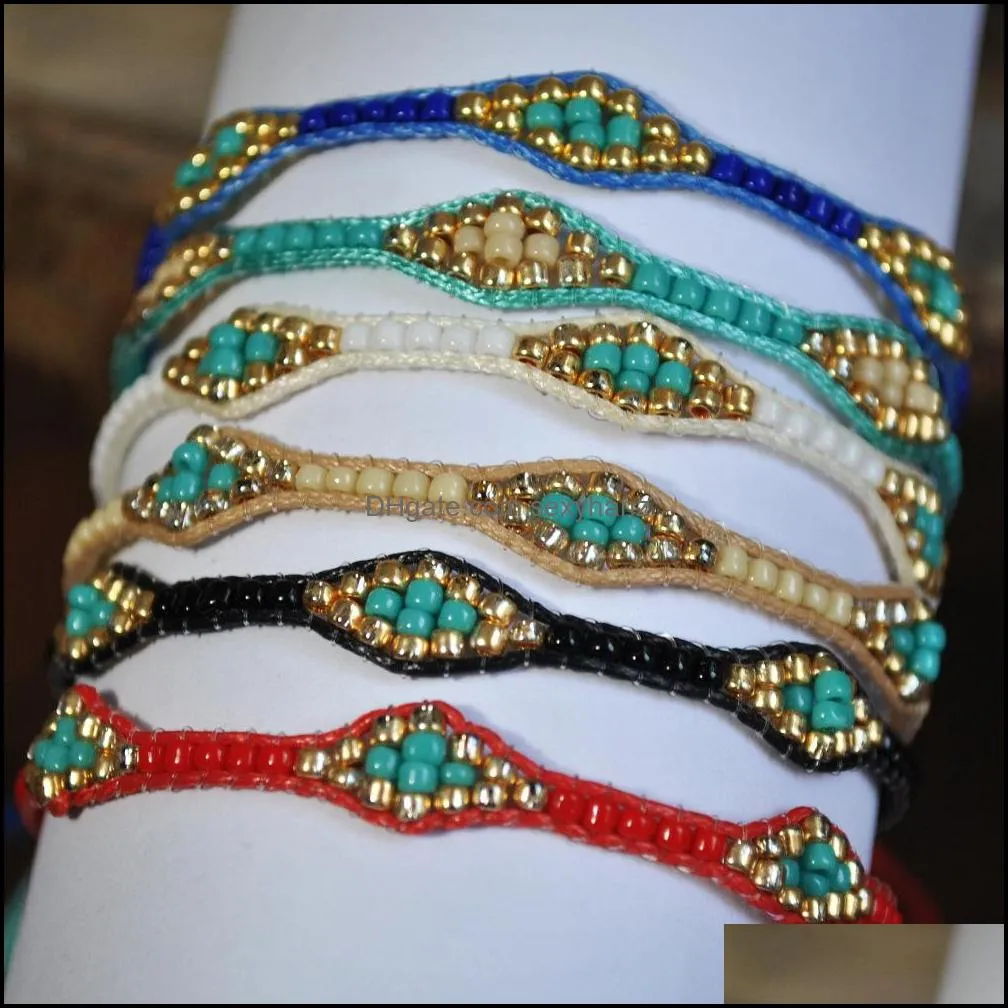 exquisite boho friendship bracelet hand woven rope exquisite rice beads beaded bracelet vintage exotic jewelry bracelet