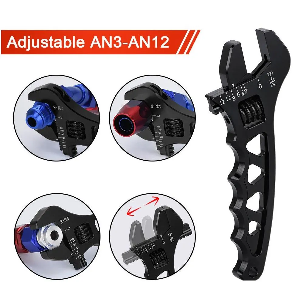  adjustable an 3 4 6 8 10 12 aluminum wrench hose fitting tool aluminum spanner an3an12 slw0601