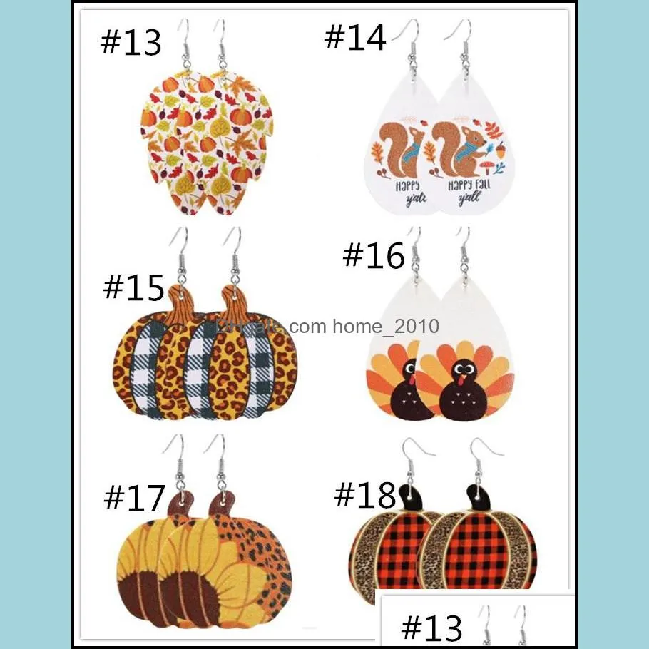 pumpkin earring pu leather drop earrings female halloween spider earring women vintage earring jewelry gifts 18 designs wy869