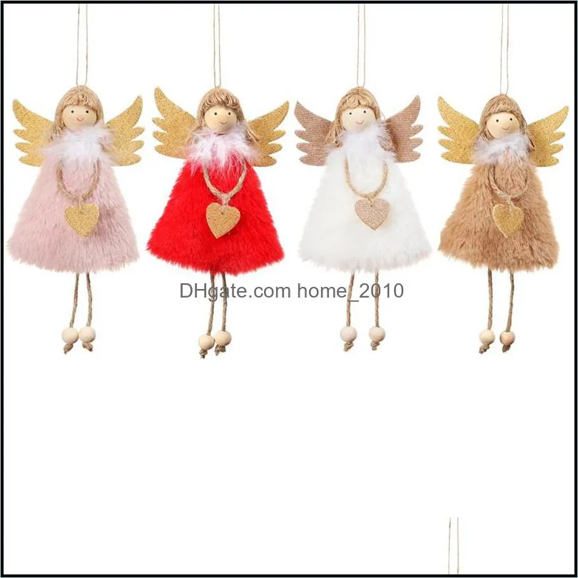 christmas decorations cartoon plush heart angel doll hangs christmas tree hangs festive party home decor gift wq555