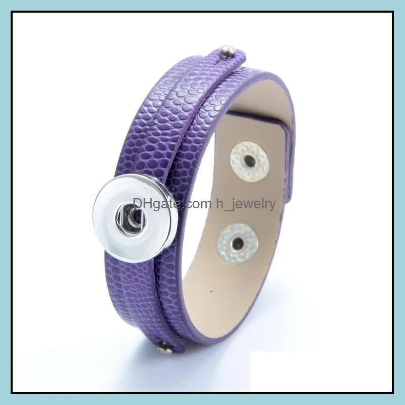 pu leather bracelet jewelry diy colorful snap button leather bracelets bangle fit 18mm p o glass cabochon wrap charm bracelet men