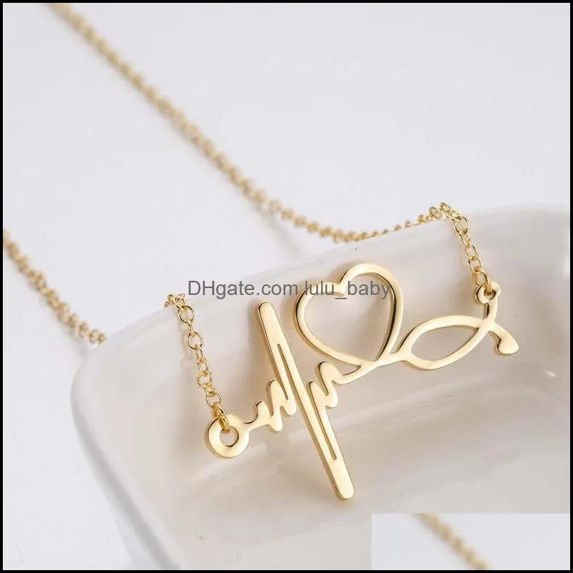 heart pendant necklace gold stainless steel stethoscope necklace gifts for nurse doctor jewelry