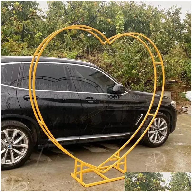 wedding heart shape arch love flower stand wedding background decoration metal arches home party propose marriage decor