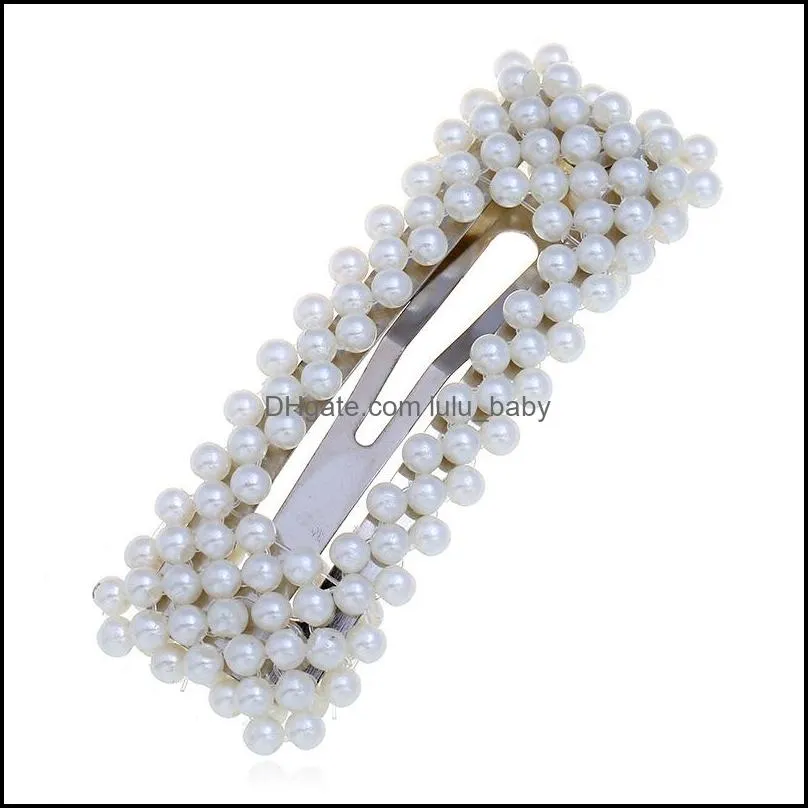 fashion pearl hair clip for women elegant korean design snap barrette stick hairpin hair styling jewelry accessories
