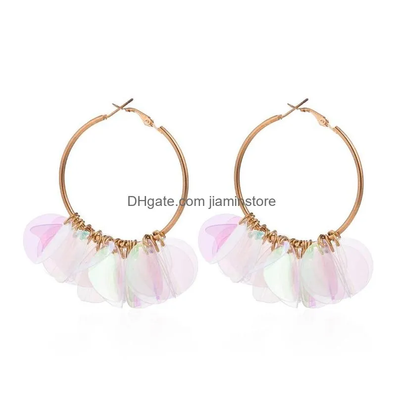 fashion jewelry hoop dangle earrings sequins elegant women earrings