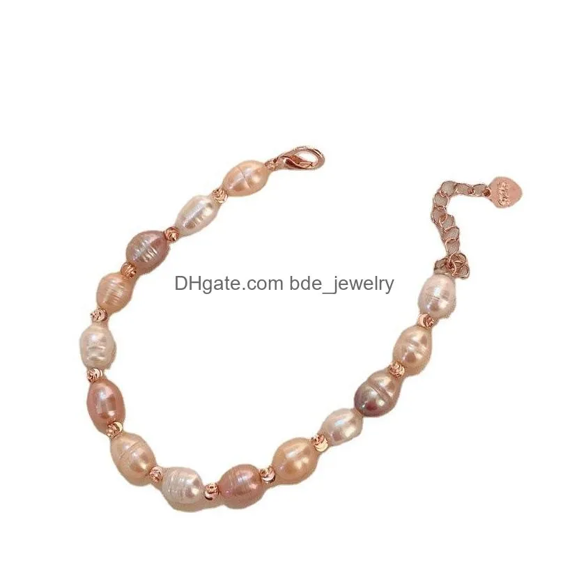 fashion jewelry strands bracelet vintage baroque gentle natural pearls beaded bracelets