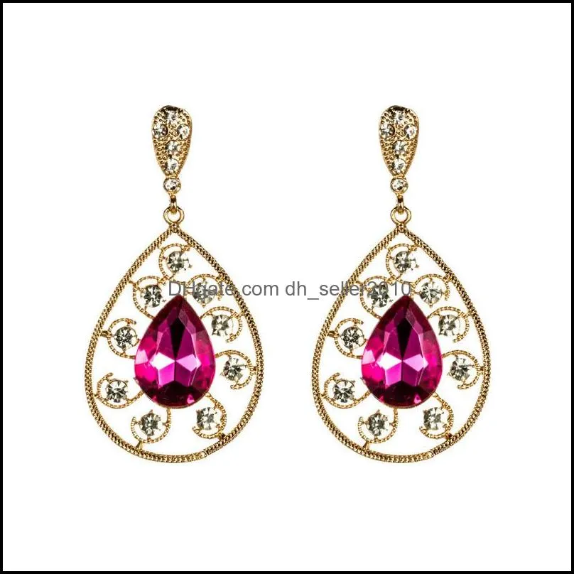  sell teardrop earrings retro multicolor water drop earrings for women fashion jewelry gift wholesale 2020