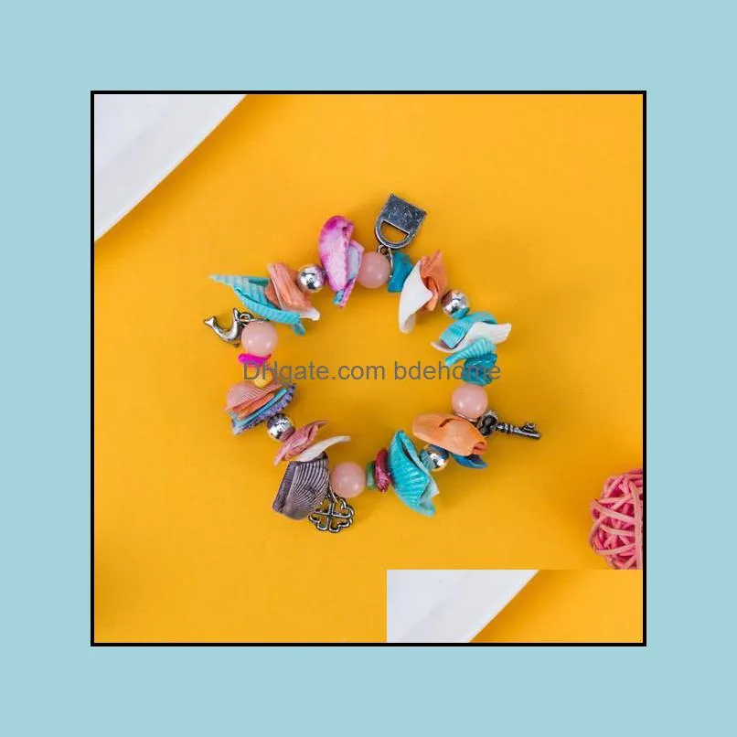 bracelet bangles women beach strand bracelet seaside elastic conch souvenir ocean ornament charm bracelets bdehome