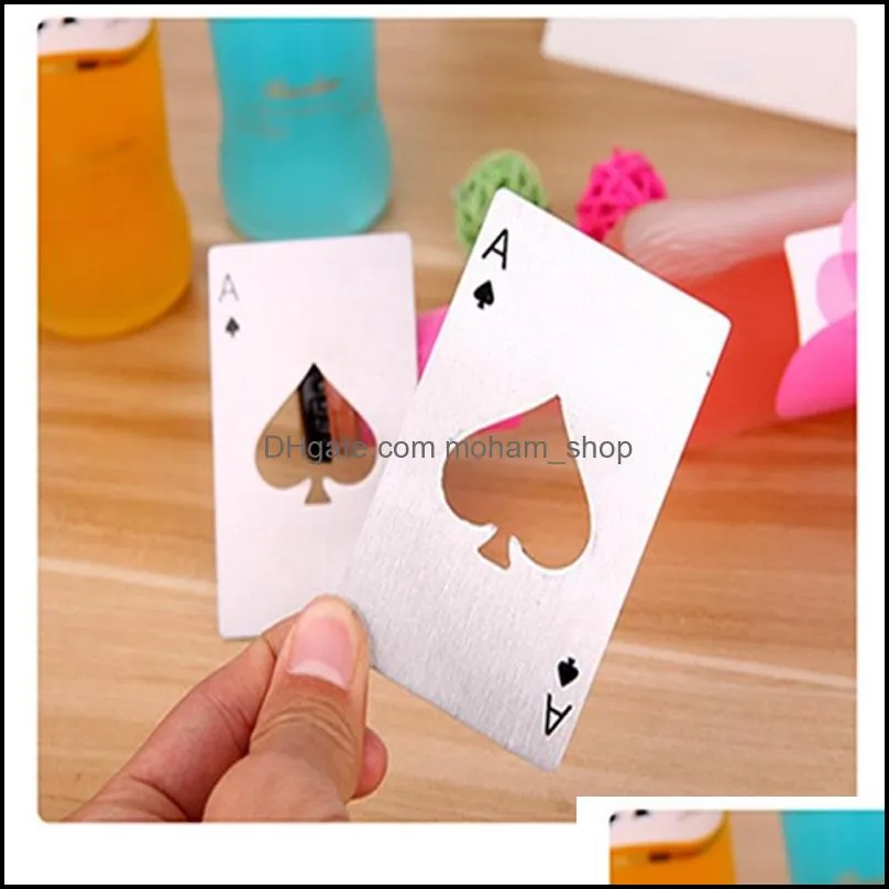 poker card opener stainless steel beer openers bar tools credit card soda beer bottle cap opener gifts kitchen tools