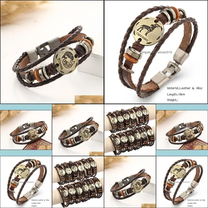 charms bracelets for men women punk bangles gold  head wristband adjustable cuff leather bracelet