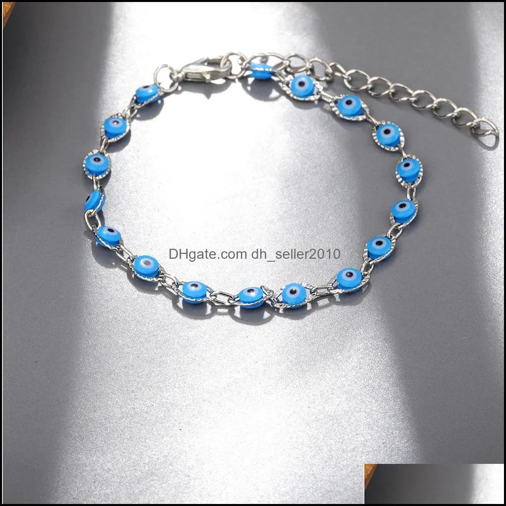 turkish evil eye chain bracelets women handmade lucky blue eyes female charm fashion bracelet friendship jewelry