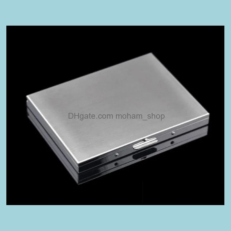 240pcs blank 9 cigarettes box case stainless steel tobacco tube storage pocket box holder handy portable dhs sn3015