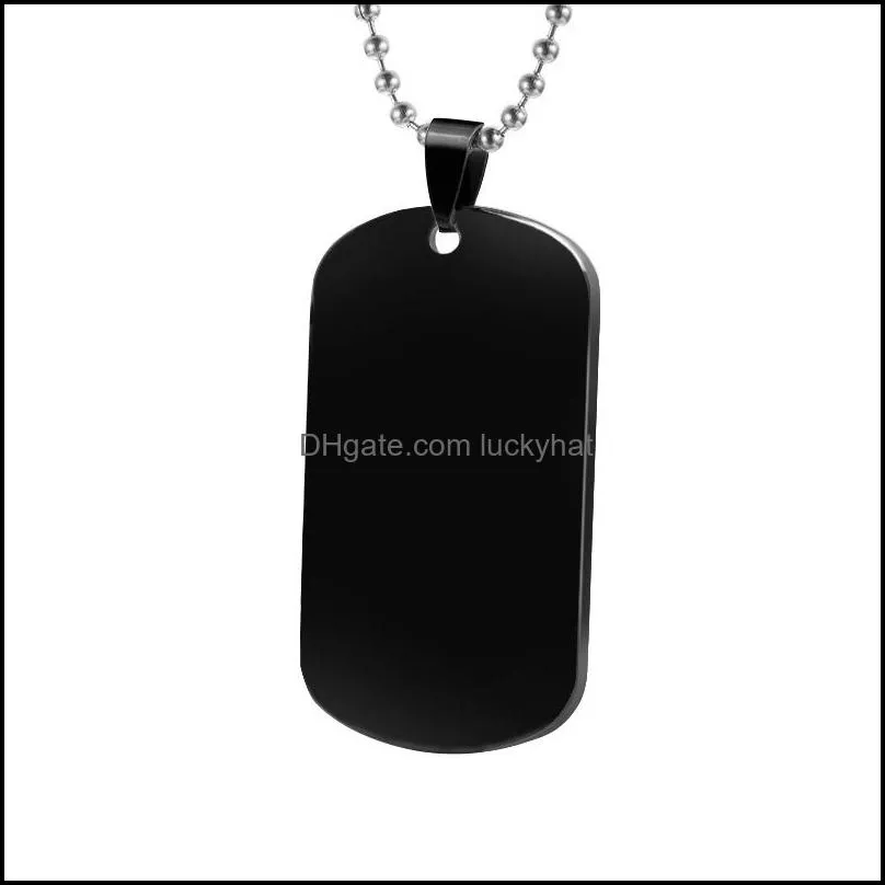 stainless steel blank pendant necklace pet id tags personalized dog tags cat tags can engraved front back necklace simple design