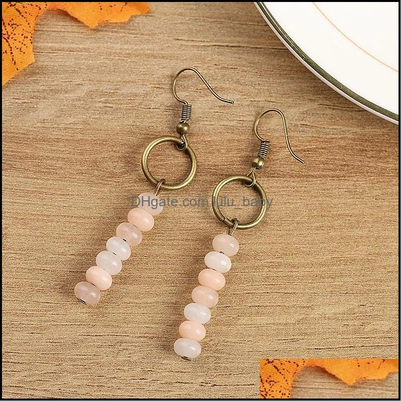  handmade chips bead long drop tassel earrings natural stone quartz lapis bead earrings for woman jewelry gfits