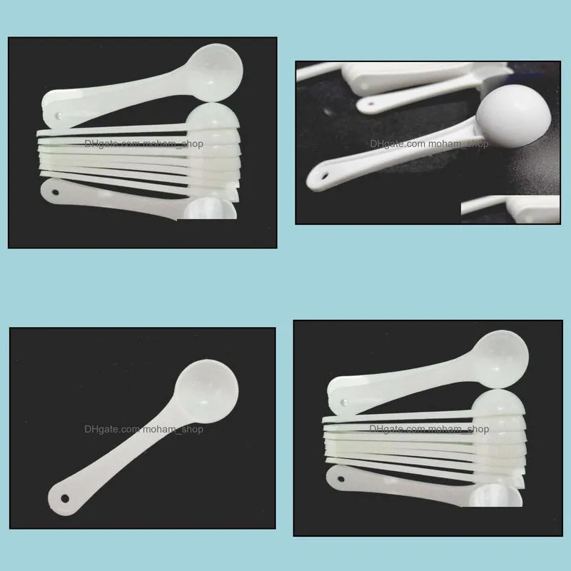 1g professional plastic 1 gram scoops spoons for food milk washing powder medcine white measuring spoons sn205
