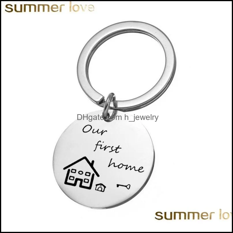 creative stainless steel keychain home keychain jewelry our first home keys ring keychains lovers couples present housewarming