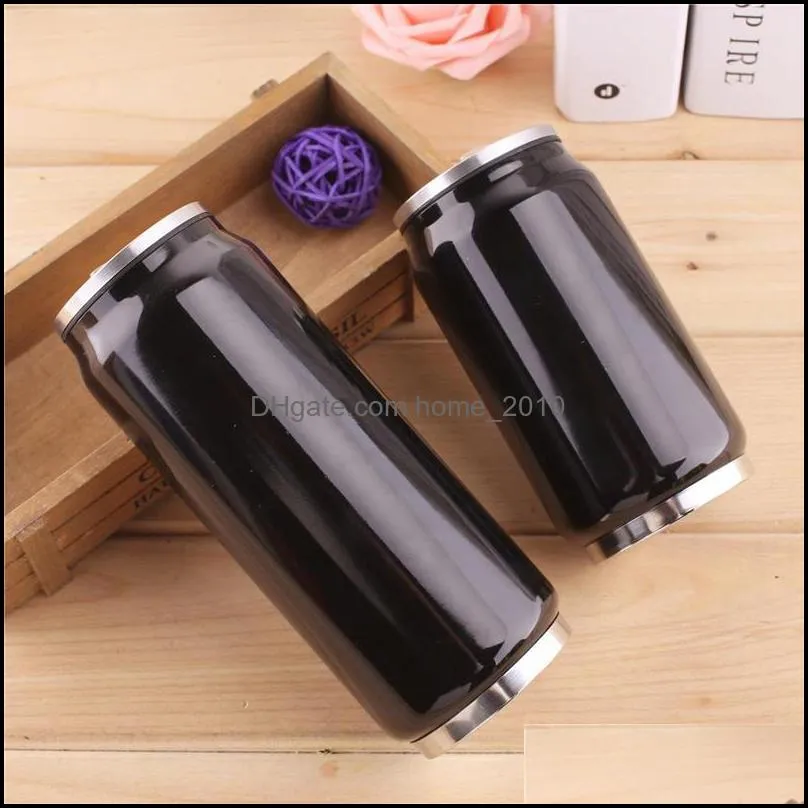 cola can bottle water wine tea cup stainless steel outdoor vacuum insulated bottle mug cup with straw lids wq63
